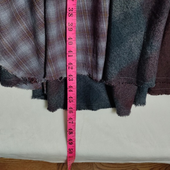 Free People Palma Plaid Flannel Maxi Skirt Size 14 Boho Peasant - Picture 6 of 7